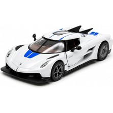 MSP 1:36 Koenigsegg Jesko Absolut Livery Çek Bırak Metal Model Araba, Açılabilir Kapılı Koleksiyonluk Spor Araç KT5473DF, Beyaz