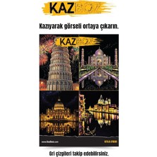 MSP Kazıma Sanatı Yapılar, Scratch Art Kağıdı, Ahşap Kalem Dahil, 20X28,5 Cm, Dünya Anıtları Temalı