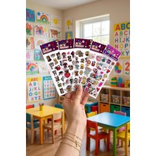 MSP 5li Kabartmalı Yapışkan Sticker Seti (13X7 Cm), Sevimli Kedi ve Köpekler Tek Ebat