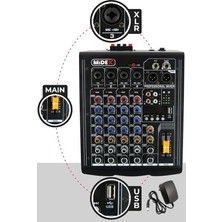 MSP MP-400 Amfili Power Mikser 2X200 Watt 4 Kanal (Bluetooth USB Efekt Kayıt)