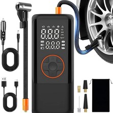 MSP Şarjlı Hava Kompresörü 150 Psı - 4500 Mah Taşınabilir Araba Lastik Şişirme Kompresörü Flaş Işıklı - Ayarlanabilir Dijital Basınç Göstergeli Hava Pompası - Şarj ve Kablolu Kullanım