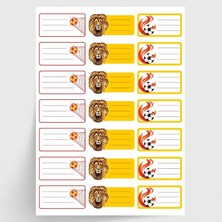 MSP Sarı-Kırmızı Isimlik Okul Etiketi, Sticker Seti, 210 Adet