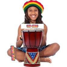 MSP Davul Darbuka Renkli Afrika El Yapımı 25CM Çocuk Bongo Kongo No.2
