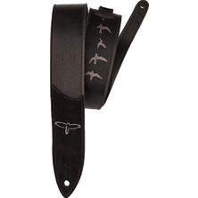 MSP Guitars Premium Deri 5 cm Askı Işlemeli Kuşlar, Siyah (ACC-3166)