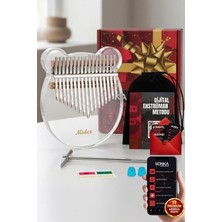 MSP KLX-6000 Şeffaf Cam Kalimba Paslanmaz Çelik 17 Tuşlu Çekiç Çanta Metod Full Set