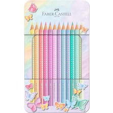 MSP Parlak Pastel Renkler Kuru Boya Kalemi, 12’li, Ergonomik Üçgen Gövde, Özel Kelebek Tasarımlı Metal Kutu, Canlı ve Inci Parlaklığında Renkler