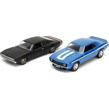 MSP Toys - Fast And Furious Arabalar (2'li Set) - 1969 Chevrolet Camaro & 1968 Dodge Charger Widebody - 2 Legacy Serisi Model Araba, Açılabilir Kapılı, 1:32, 19 Cm, 8 Yaşından Itibaren, Wave 2, Set 1