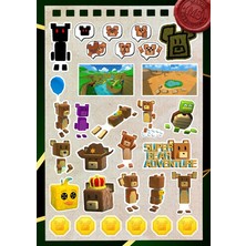 MSP Bear Adventure Çocuk Sticker Set -2-30 Adet | Renkli & Eğlenceli | Suya Dayanıklı