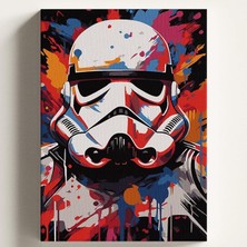 MSP Boyama Tuval Hobi Seti Star Wars Temalı Fırça ve Boya Dahil Set (Çıtalı) 40X50 cm Kendin Yap Sayılarla Tuval Boya Kiti (Kasnaklı)