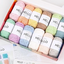 MSP Pamuk Ip Seti – 12 x 25G Pastel Renk Yumak, Örgü, Tığ Işi, Amigurumi ve Punch Için El Işi Ipi