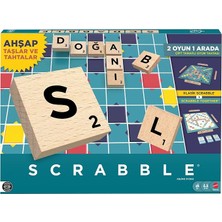 MSP Games Scrabble Kutu Oyunu, Aileyle Birlikte Kelime Bulma Eğlencesi, Ahşap Harf Taşları ve Taş Tahtaları, Iki Oyun Seçeneği, Türkçe, JLJ64