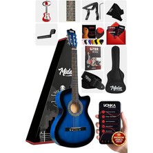MSP CG-395BL Mavi Klasik Gitar 4/4 Kesik Kasa Full Set