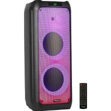 MSP WAVE10 10 Inç (25,4 Cm) Çift Woofer’lı Hoparlör, 800W, Bluetooth, Usb/microsd, Wave LED Efekti, Tws Kablosuz Bağlantı, Siyah