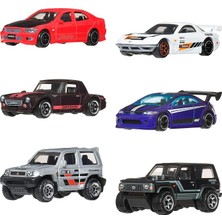 MSP Wheels 1:64 Ölçekli Metal Oyuncak Arabalar, Özel Süslemelere Sahip 6'lı Japon Aracı Seti (Stiller Çeşitlilik Gösterebilir), JLB23