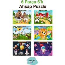 MSP Için Eğitici ve Öğretici Ahşap 6 Parça 13X17 Renkli Puzzle 6'lı SET-603, 8692016027182