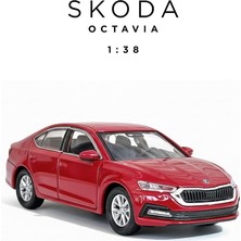 MSP 1:38 Ölçek Die Cast Kapıları Açılır Lisanslı Skoda Octavia Metal Model Araba