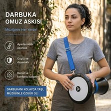 MSP Darbuka Omuz Askısı, Ayarlanabilir, Kalınlaştırılmış, Sahne Tipi, Mavi, Konforlu Kullanım