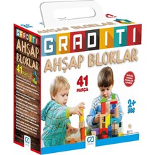 MSP Games Graditi 2+ Yaş Için 41 Parçalı Eğitici ve Öğretici Sağlığa Zararsız Ahşap Aktivite Blokları