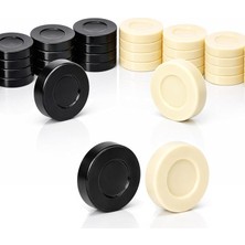 MSP Akrilik Tavla Pulu 36 mm – 8 mm Kalınlık | Siyah & Krem | Büyük Boy Tavlalar Için Uyumlu | Dayanıklı & Çizilmez Premium Tavla Pulları