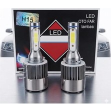 MSP Egea Uyumlu Gündüz Farı H15 Beyaz LED Xenon Far Ampulü 8000 Lümen 2 Adet