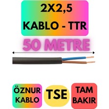 MSP 2x2,5 Ttr Kablo, 50 Metre, Siyah