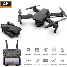 MSP Çift Kameralı Drone 4K Hava Quadcopter 2.4g Kızılötesi Rc Işıklı Katlanabilir Drone Wifi Siyah