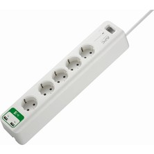 MSP Apc PM5U-GR 918 Joule Anahtarlı 2 Usb'li 5'li 1.8 M Akım Korumalı Priz