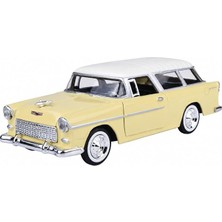 MSP 1:24 1955 Chevy Bel Air Nomad Die-Cast Metal Model Araba, Koleksiyonluk Klasik Amerikan Otomobili MM-73248 (Sarı)