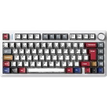 MSP F75 Mekanik Rgb Tkl Graywood V4 Switch Kablosuz Makrolu Hot Swap Türkçe Q Klavye Comic