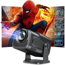 MSP HY320 Projeksiyon Cihazı, 1080P Full Hd Görüntü Kalitesi, 300 Ansı Lümen Parlaklık, Dahili Hoparlörlü, HDMI USB Bağlantılı Wifi 6 Bluetooth 5, 150 Inch Büyük Görüntü, Ev Ofis Iş Yeri Için Uygun
