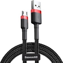 MSP Cafule Serisi, 2.4 A Usb-A & Micro-Usb Şarj & Data Aktarım Kablosu, 1 Metre, Kırmızı