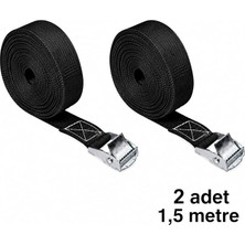 MSP Polyester Bağlama Kayışı, Ayarlanabilir Metal Sabitleme Aparatlı, 1,5 Metre Uzunluk, 2,5 cm Genişlik, Koli, Yük, Bisiklet ve Kamp Kullanımı Için(2 Adet)