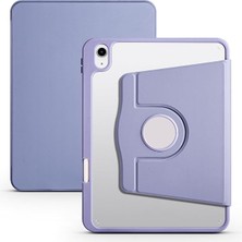 MSP Aksesuar Apple iPad 11. Nesil 2025 Kılıf – Zore Termik, Kalem Bölmeli, 360° Dönebilen Standlı Kılıf (Lavendery Gray)