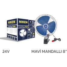 MSP Oto Vantilatör 24V 8 Inch Mandallı Çakmak Girişli
