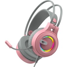 MSP Gamenote H2040D Rgb Aydınlatmalı Mikrofonlu Gaming Oyuncu Kulaklığı - 3.5mm Jack + USB (Pembe)