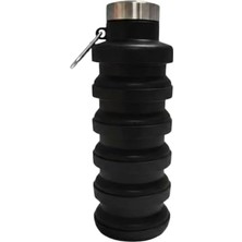 MSP Import Siyah Katlanabilir Silikon Su Matarası, Bpa Içermez, Sızdırmaz Sporcu Şişesi, Kamp, Seyahat, Spor Salonu, Okul ve Bisiklet Için Kırılmaz Taşınabilir Matara 800 Ml.