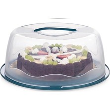 MSP Kilitli, Kapaklı ve Saplı Yaş Pasta, Kek Taşıyıcı, Mutfak Saklama Için Yuvarlak Fanus, Bpa Içermeyen Kek Fanusu, Börek, Çörek Saklama Kabı, Cupcake, Turta Taşıma Kutusu (Lacivert)