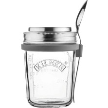 MSP Kaşıklı Kahvaltı Bardağı, 350 Ml, Çap 9,5 Cm, 5 Parça, Taşınabilir Müsli Kabı, Zararlı Madde Içermez, Müsli, Porridge ve Yoğurt Için Kapaklı Cam Kap