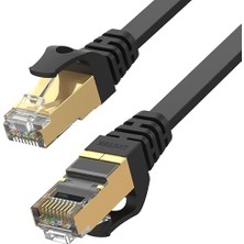 MSP C1897BK Ethernet Yassı Kablo Cat.7 10 M | RJ45 Altın Kaplama Fiş |%100 Bakır Tel | Sstp - Çift Korumalı Bükümlü Çift Yapı | 10GBASET ile Uyumlu