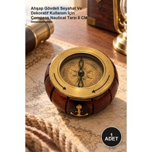 Yenilig 1 Adet Pirinç Pusula – Ahşap Gövdeli Seyahat ve Dekoratif Kullanım Için Compass Nautical Tarzı 8 cm