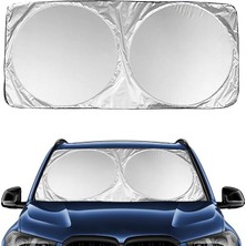 MSP - Araba Ön Cam Güneşlik, Otomobil Güneşliği, Uv Korumalı, Araç Için Katlanabilir ve Geri Çekilebilir Gölgelik - Saklama Çantalı. 150X70 cm