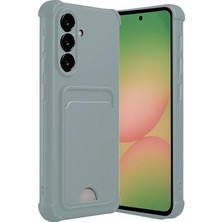 MSP - Samsung Galaxy A35 ile Uyumlu A37/A36/A56 Kılıf Kamera ve Köşe Korumalı Kartlıklı Cüzdanlı Yumuşak Silikon - Yeşil