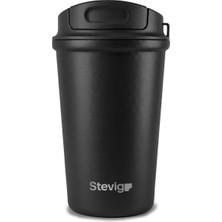 MSP Work Flip Open Coffee Mug Çelik Termos 400 ml Black ST-250