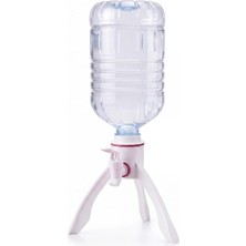 MSP 5 Litre Pet Şişe Uyumlu Demonte Ayaklı Su Sebiti - Basınç Dengeli Masaüstü Pratik Pet Şişe Musluk Aparatı, Piknik, Kamp ve Mutfak Için Manuel Su Dispenseri, Beyaz