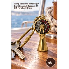 Yenilig 4 Adet Pirinç Makine Telgrafı Anahtarlık – Pirinç Malzemeli Metal Figür, Gemi Konseptli Tasarım, 11 Cm, Keychain Brass