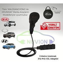 MSP Kia/hyundai/ssangyong (Kgm) Ile Uyumlu 3'lü V2L Elektrikli Araç Şarj Kablosu-Enerjini Aracından Al