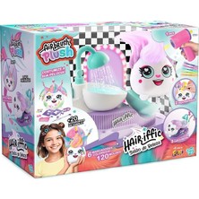 MSP Toys - Airbrush Plush - Hair'iffic Kuaför Salonu - Kumaş Hayvan Boyama, Yıkama ve Şekillendirme - Elektronik Airbrush Saç Kurutma Makinesi - 20 Aksesuar + Sprey Şişesi - 6 Yaşından Itibaren