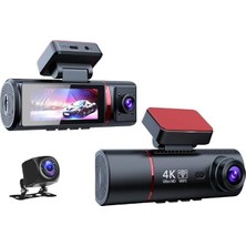MSP Ultra Hd 3 Kameralı Araç Kamerası, Wifi ve Gps Takipli, Gece Görüşlü, G-Sensörlü, Ön + Iç + Arka Kayıt
