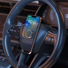 MSP Direksiyon Manyetik Telefon Tutucu, 360° Dönebilir, Araç Içi ve Masa Üstü Montaj, Tüm Akıllı Telefonlarla Uyumlu, Anahtar, Pc, Çoklu Kullanım Alanı, Yüksek Güçlü Tutuş, Siyah (6cm - XCH2014)