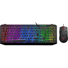 MSP KB-R310 Broker Kablolu Gökkuşağı Aydınlatmalı Oyuncu Klavye Mouse Set